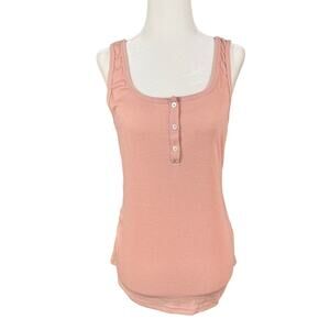 Shein Maternity Ribbed Tank Top Pink Ruched Sides Womens M
